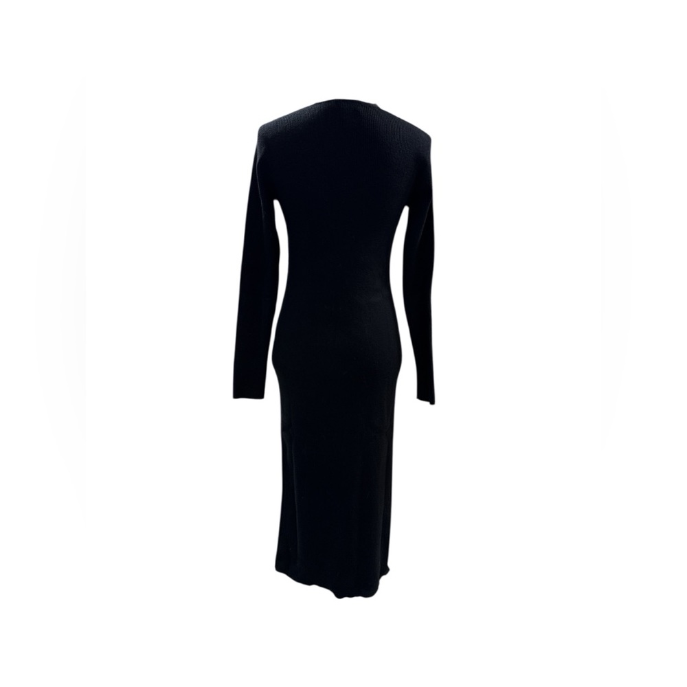 RSQ Chic Black Ribbed Long‎ Sleeve Maxi Bodycon Minimalist Dress XL - Picture 5 of 7